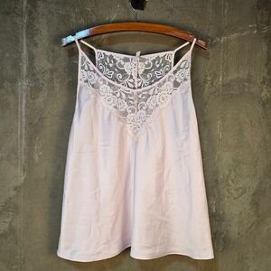 Pink Soft Girl Coquette XL Lace Trim Cami Slip Dress Satin Top Romantic y2K‎